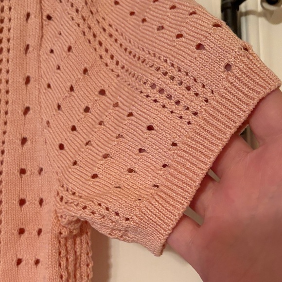 Elegant Peach Button-Up Women's Cardigan - Picture 4 of 5